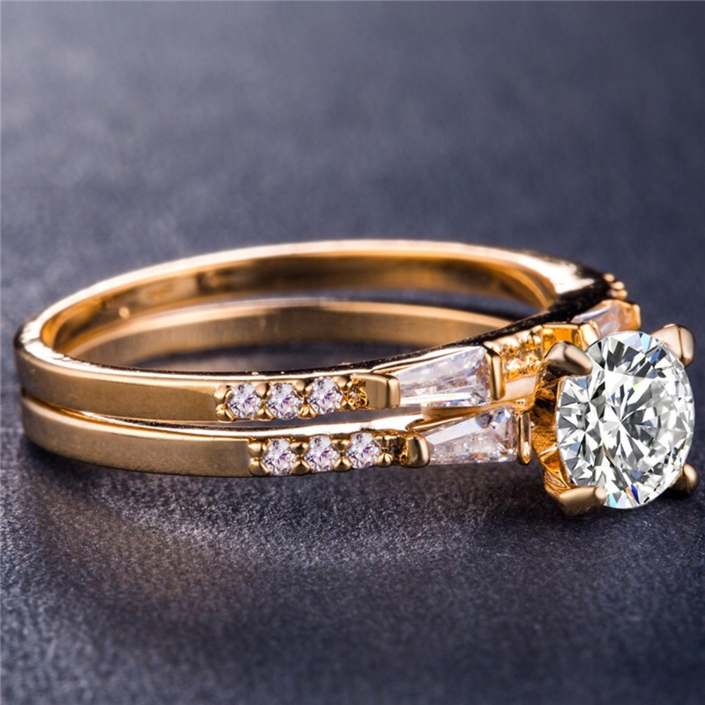 Elegant Copper Alloy Rose Gold plating Ring